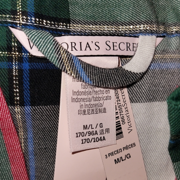 Victoria secret 3 piece Flannel set fit size M/L NWT - Picture 5 of 12